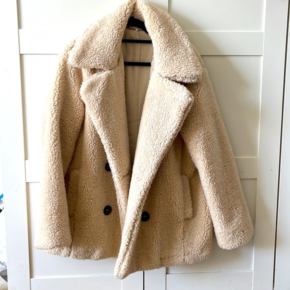 FREE PEOPLE Notched Teddy Peacoat - Picture 2 of 7